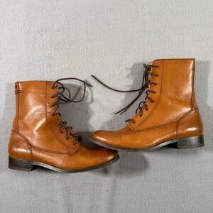 Frye Women's Lace Up Roper Boots Brown Leather 7.5